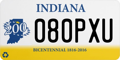 IN license plate 080PXU