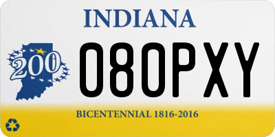 IN license plate 080PXY