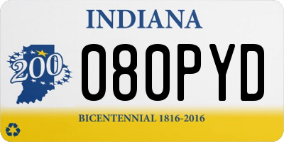 IN license plate 080PYD