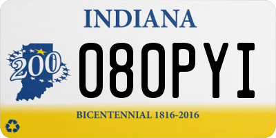IN license plate 080PYI
