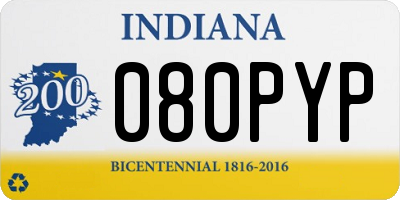 IN license plate 080PYP