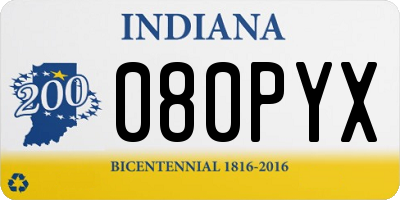 IN license plate 080PYX