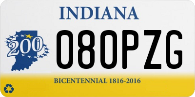 IN license plate 080PZG