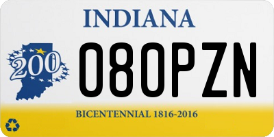 IN license plate 080PZN