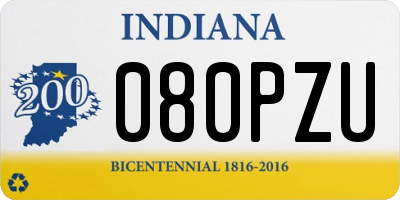 IN license plate 080PZU