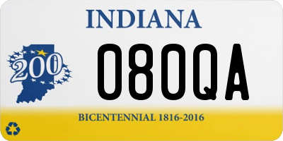 IN license plate 080QA