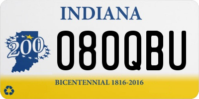 IN license plate 080QBU