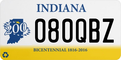 IN license plate 080QBZ