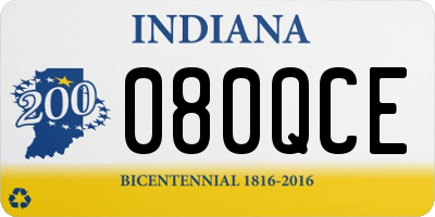 IN license plate 080QCE
