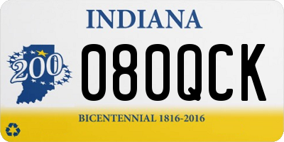 IN license plate 080QCK