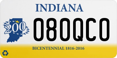 IN license plate 080QCO