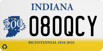 IN license plate 080QCY