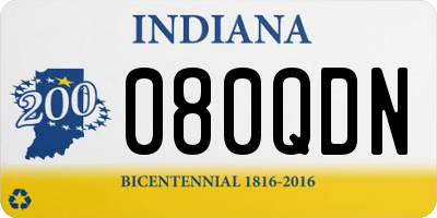 IN license plate 080QDN
