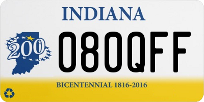 IN license plate 080QFF