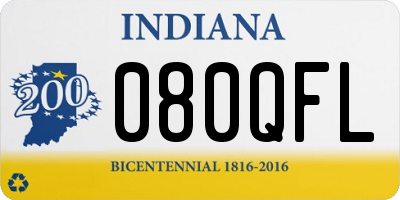 IN license plate 080QFL