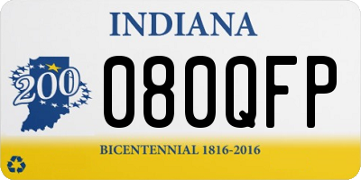 IN license plate 080QFP