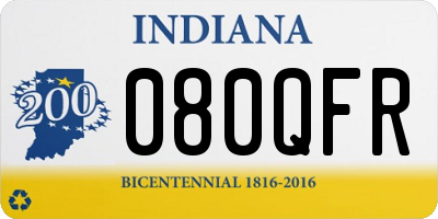IN license plate 080QFR
