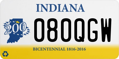 IN license plate 080QGW