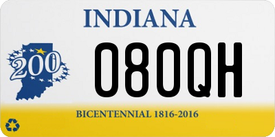 IN license plate 080QH