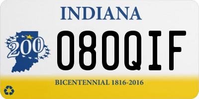 IN license plate 080QIF