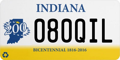 IN license plate 080QIL