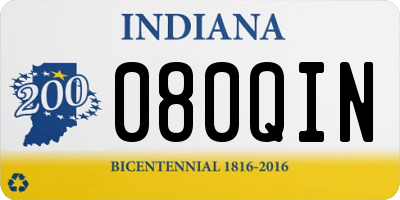 IN license plate 080QIN