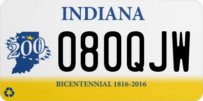 IN license plate 080QJW