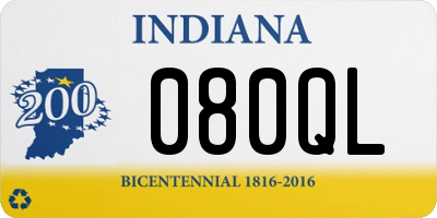 IN license plate 080QL