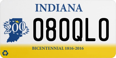 IN license plate 080QLO