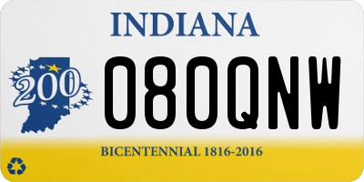 IN license plate 080QNW