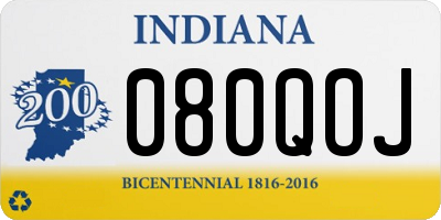 IN license plate 080QOJ