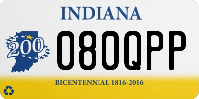IN license plate 080QPP