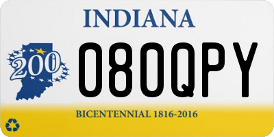 IN license plate 080QPY