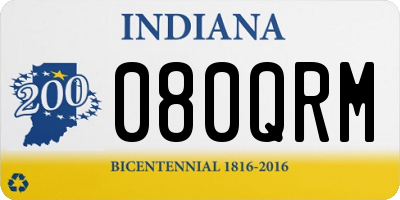 IN license plate 080QRM