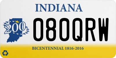 IN license plate 080QRW