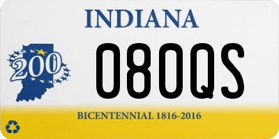 IN license plate 080QS