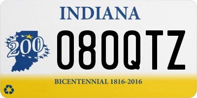 IN license plate 080QTZ