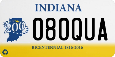 IN license plate 080QUA