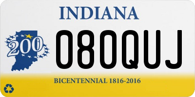 IN license plate 080QUJ