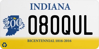 IN license plate 080QUL