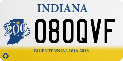 IN license plate 080QVF