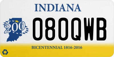 IN license plate 080QWB