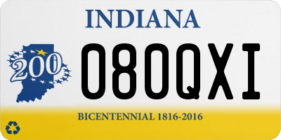 IN license plate 080QXI
