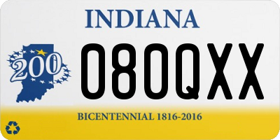 IN license plate 080QXX