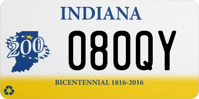 IN license plate 080QY