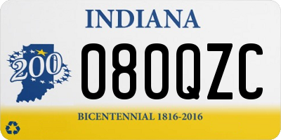 IN license plate 080QZC