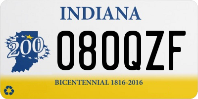 IN license plate 080QZF