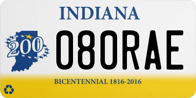 IN license plate 080RAE