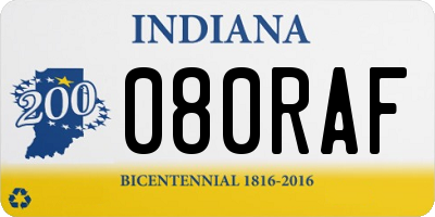 IN license plate 080RAF