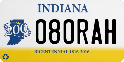 IN license plate 080RAH